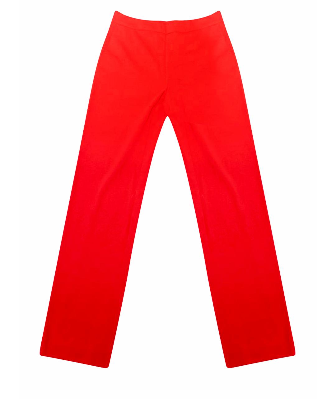 MAX MARA Красные шерстяные прямые брюки, фото 1
