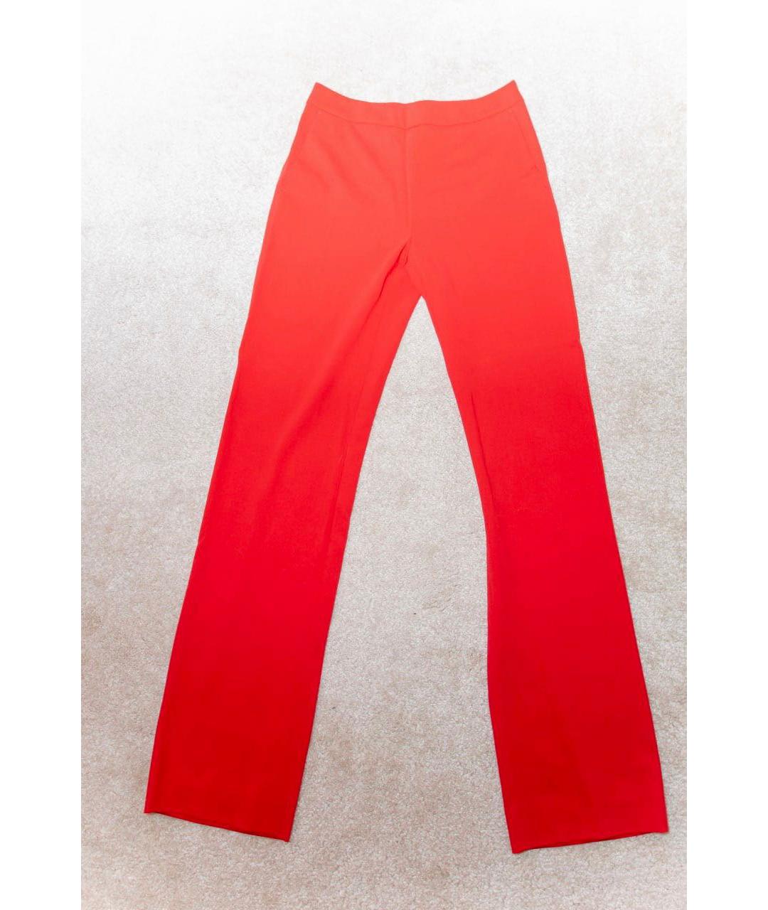 MAX MARA Красные шерстяные прямые брюки, фото 4