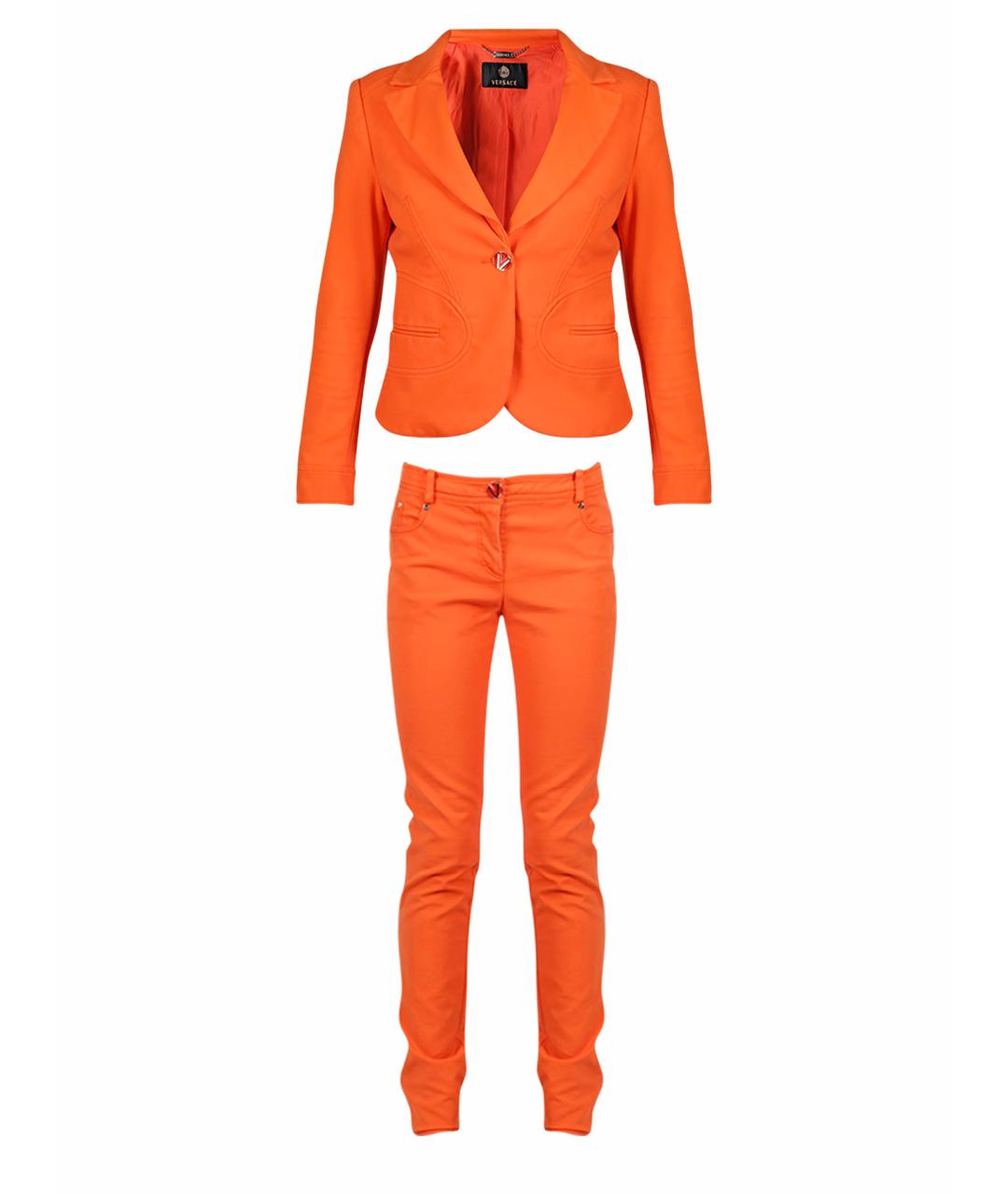 VERSACE Оранжевый хлопковый костюм с брюками, фото 1