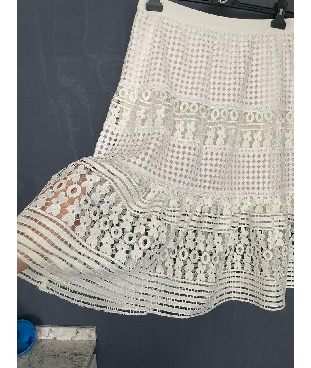 DIANE VON FURSTENBERG Белая полиэстеровая юбка миди, фото 2