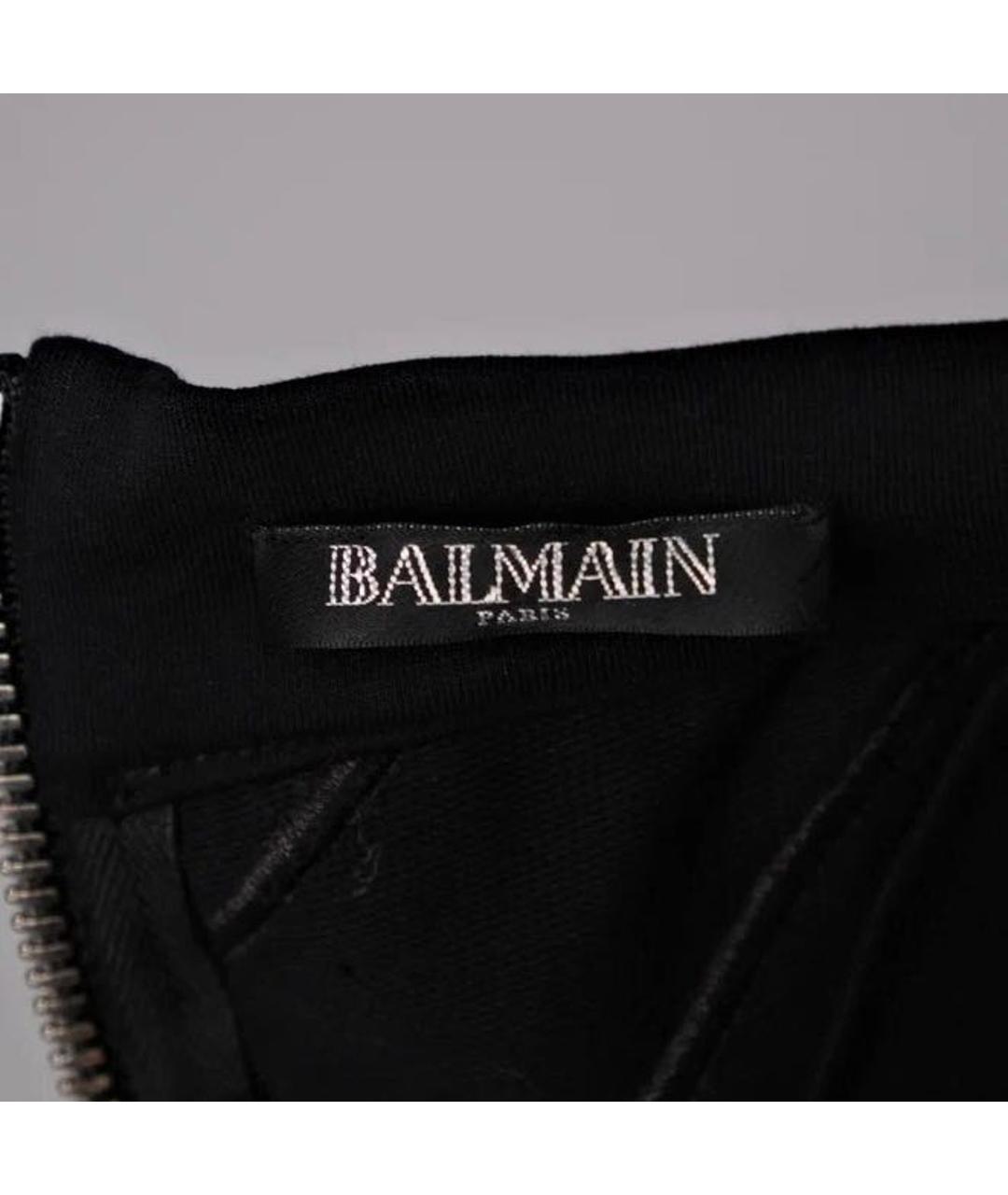 BALMAIN Черная хлопковая юбка мини, фото 7