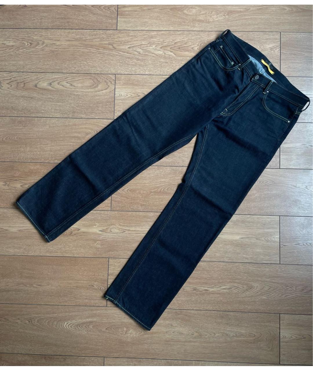 STONE ISLAND Темно-синие хлопковые прямые джинсы, фото 9