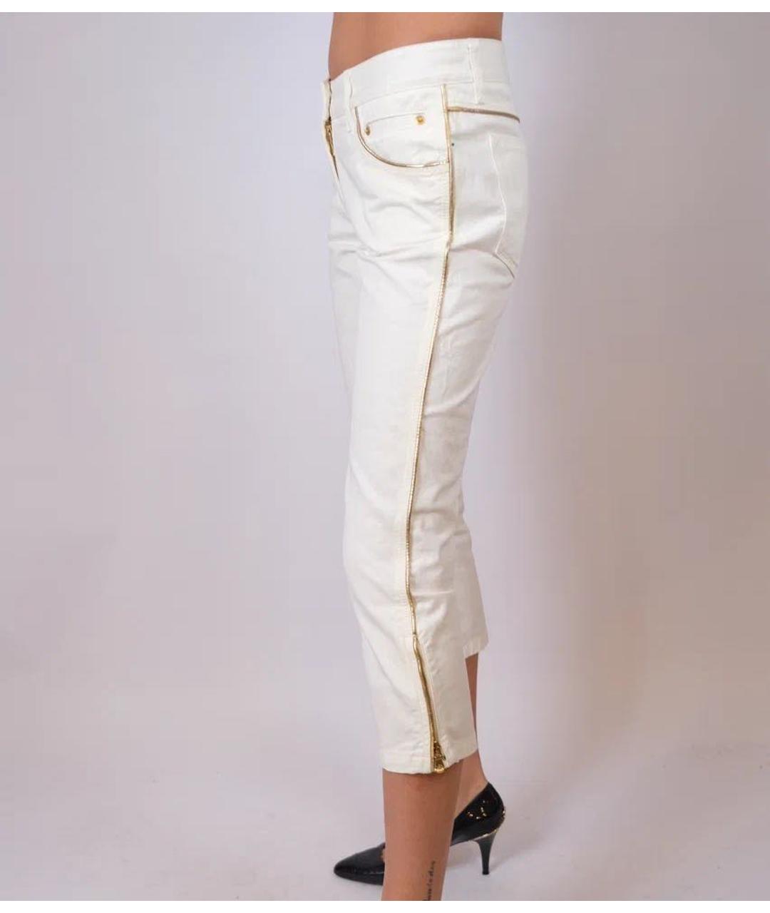 DOLCE&GABBANA Белые хлопковые джинсы слим, фото 3