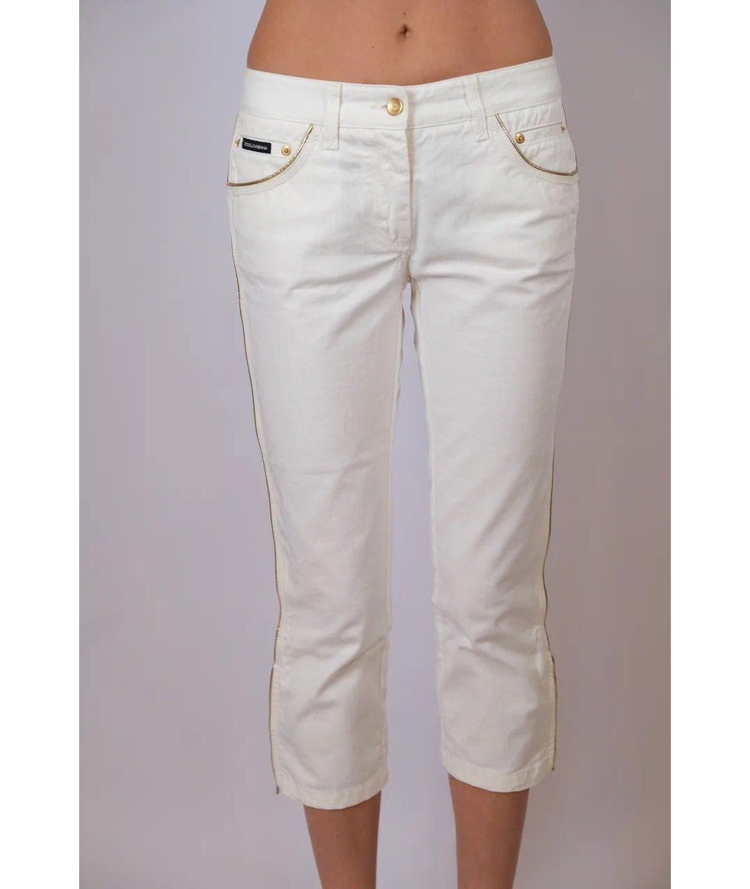 DOLCE&GABBANA Белые хлопковые джинсы слим, фото 8