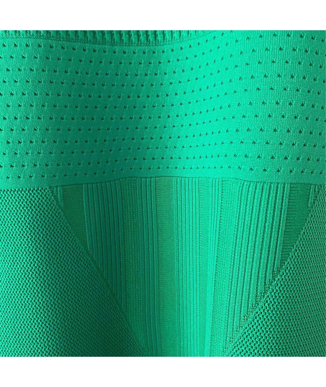 CHANEL PRE-OWNED Зеленые хлопко-эластановое платье, фото 3