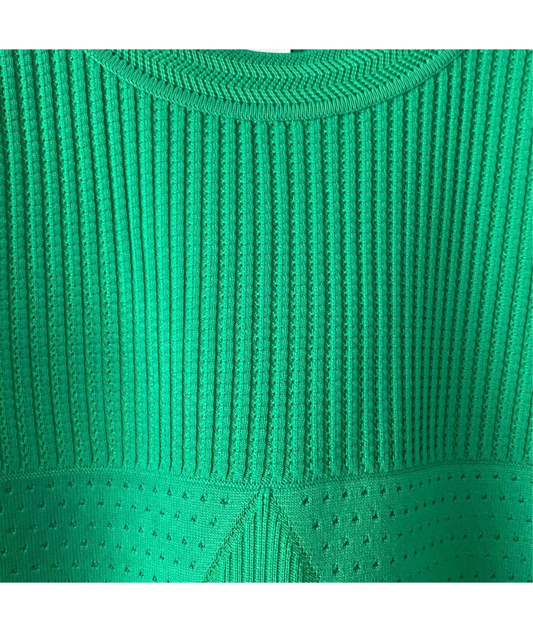 CHANEL PRE-OWNED Зеленые хлопко-эластановое платье, фото 4