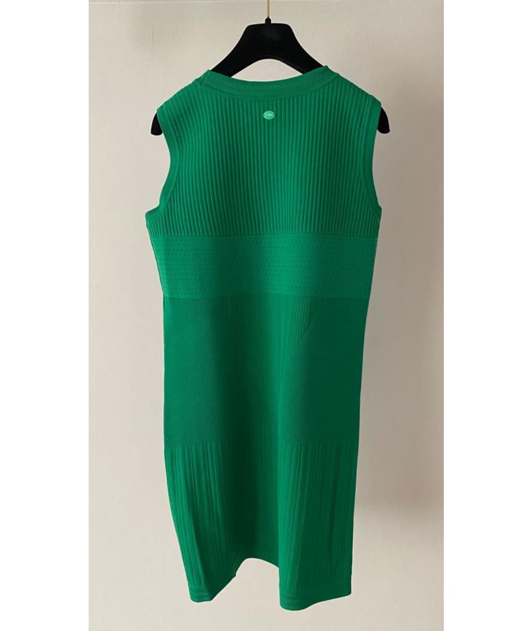 CHANEL PRE-OWNED Зеленые хлопко-эластановое платье, фото 2