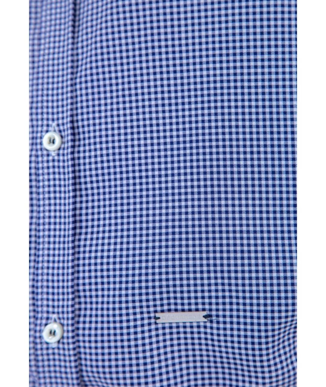 DSQUARED2 Синяя хлопковая классическая рубашка, фото 4
