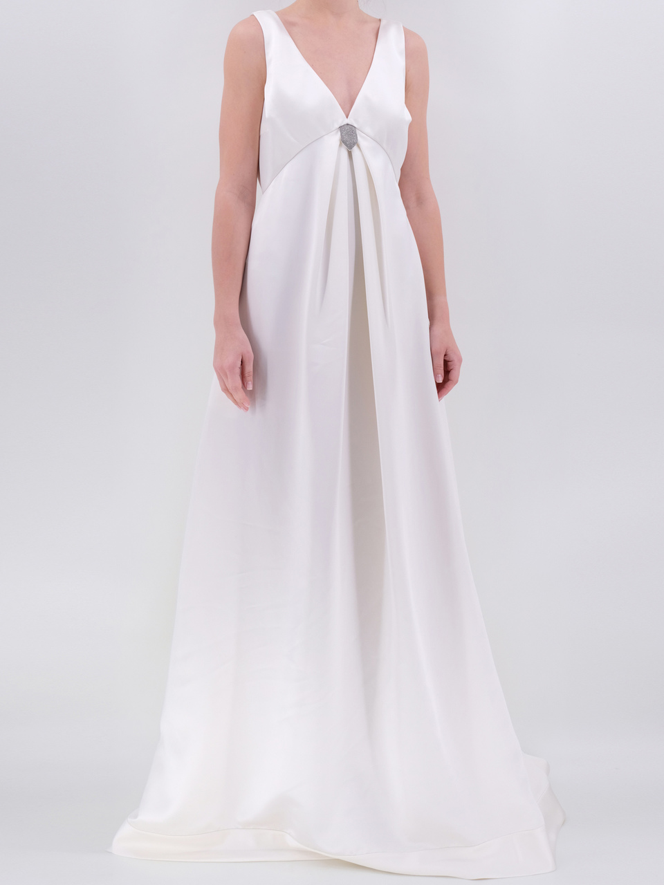BRUNELLO CUCINELLI Белое шелковое свадебное платье, фото 2