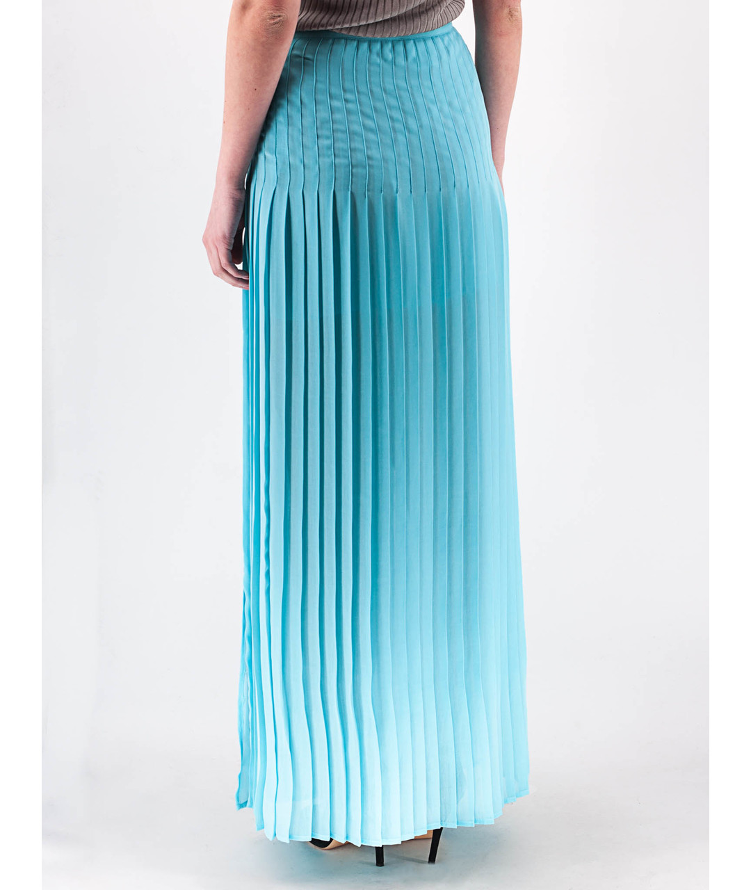 PINKO Голубая полиэстеровая юбка макси, фото 3