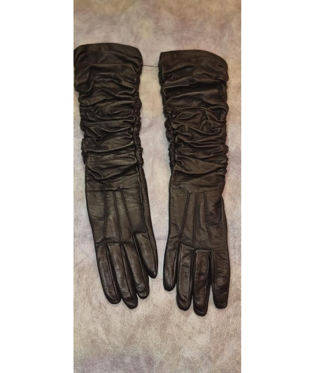 VALENTINO Черные кожаные перчатки, фото 8