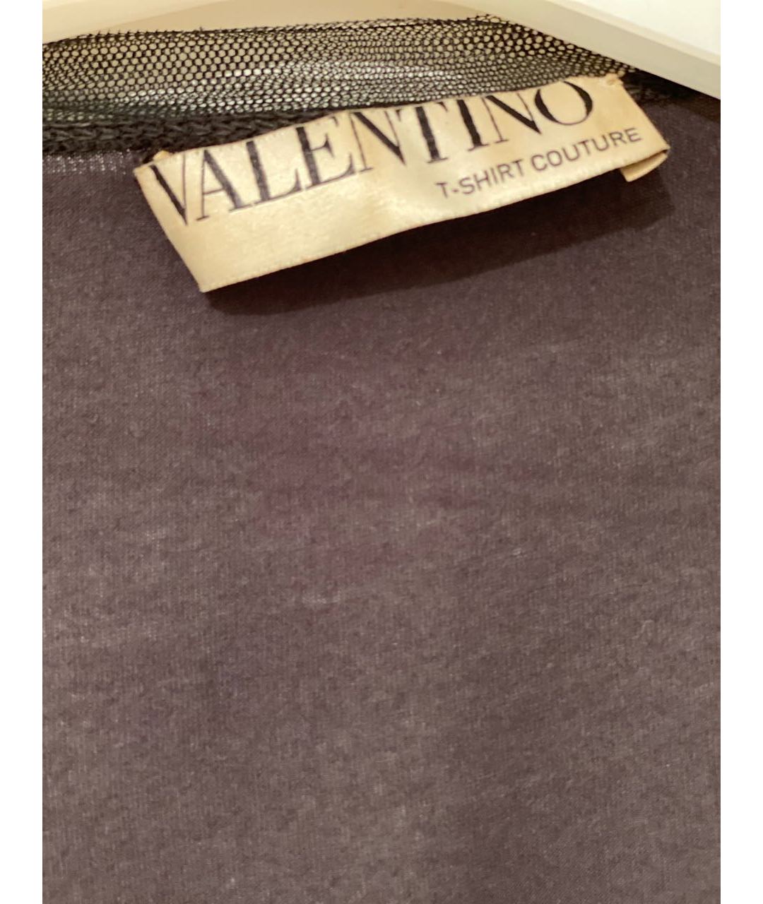 VALENTINO Антрацитовая хлопко-эластановая футболка, фото 5