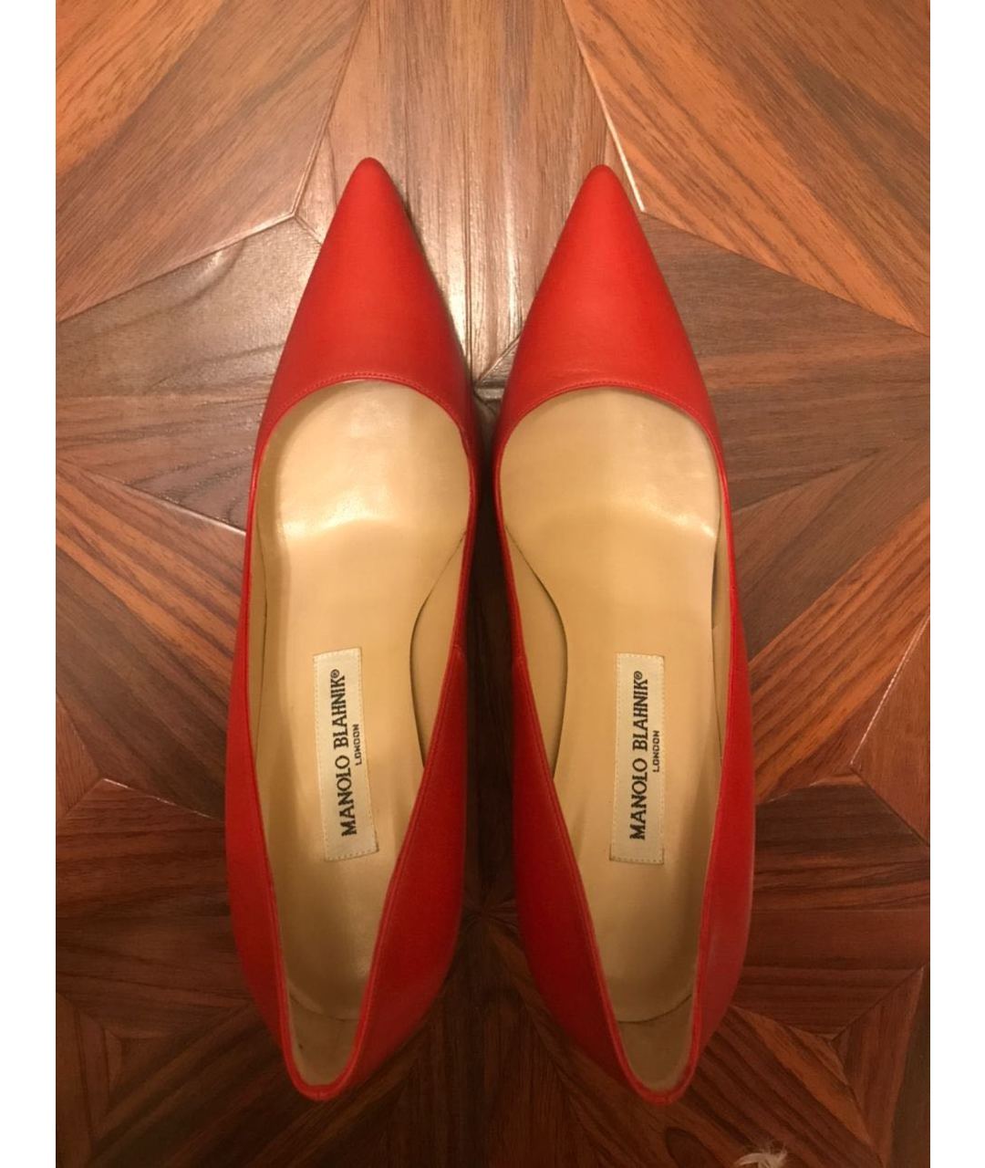 MANOLO BLAHNIK Красные кожаные туфли, фото 3