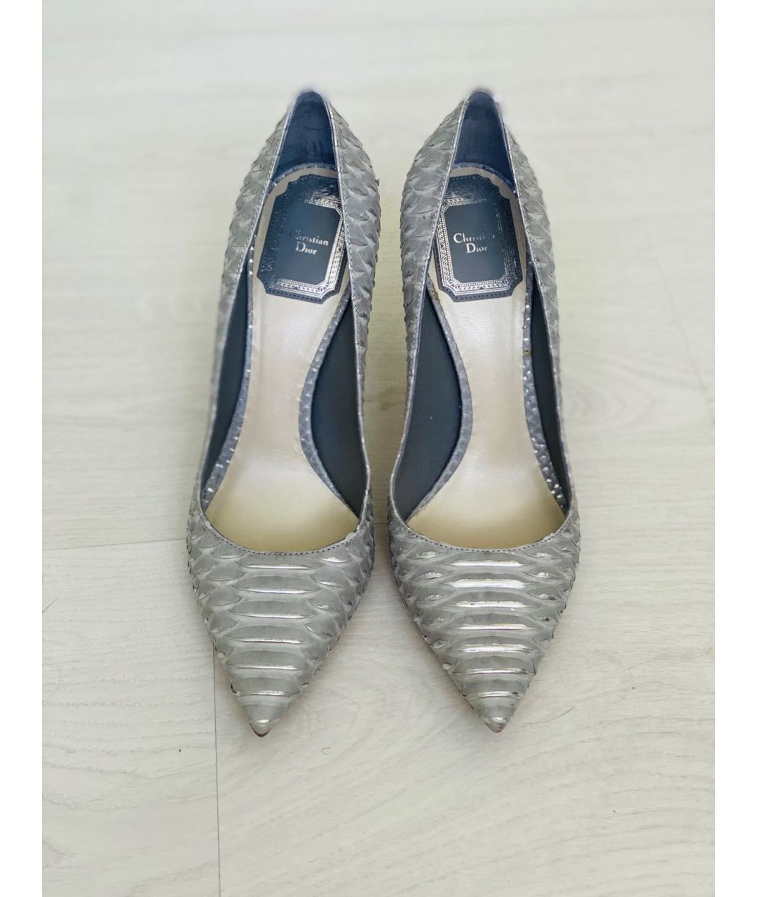 CHRISTIAN DIOR PRE-OWNED Серебряные туфли из экзотической кожи, фото 2