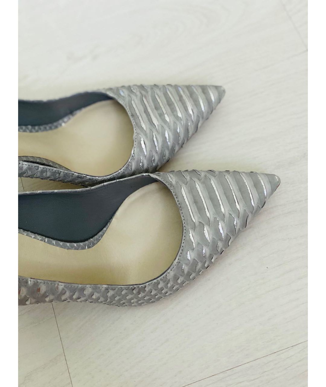CHRISTIAN DIOR PRE-OWNED Серебряные туфли из экзотической кожи, фото 6