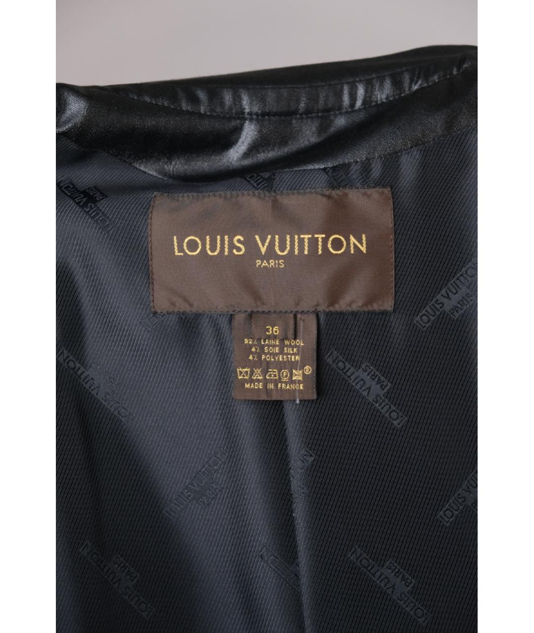 LOUIS VUITTON PRE-OWNED Черное шерстяное пальто, фото 3