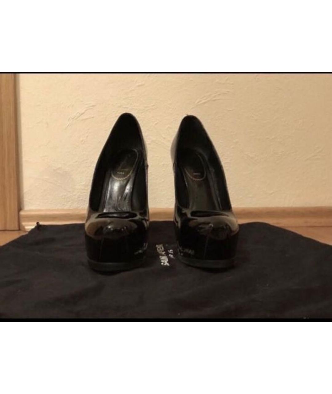SAINT LAURENT Черные туфли из лакированной кожи, фото 2