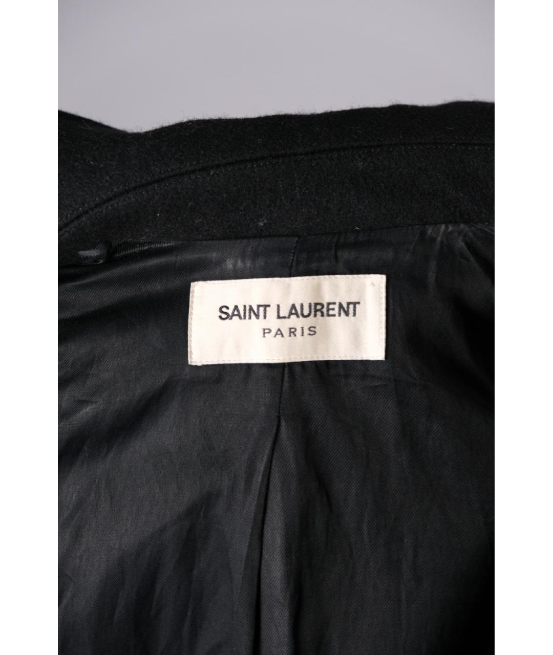 SAINT LAURENT Черное пальто, фото 3