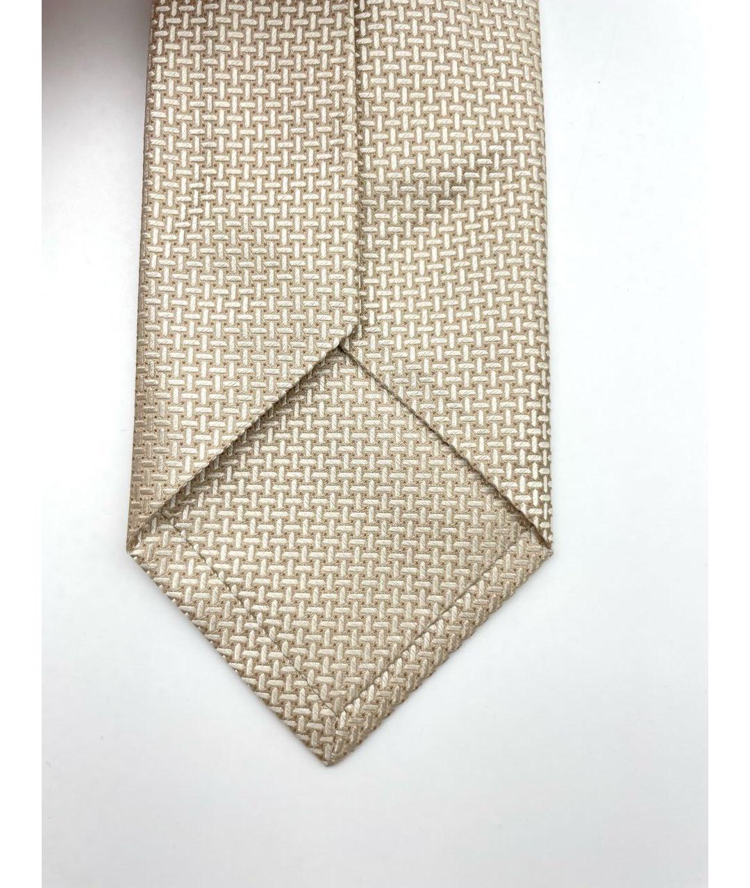BORRELLI Бежевый шелковый галстук, фото 5