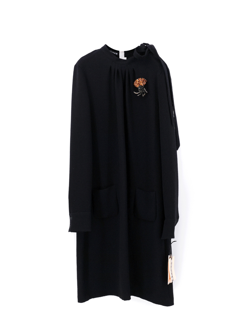 ROCHAS Черное полиэстеровое повседневное платье, фото 1