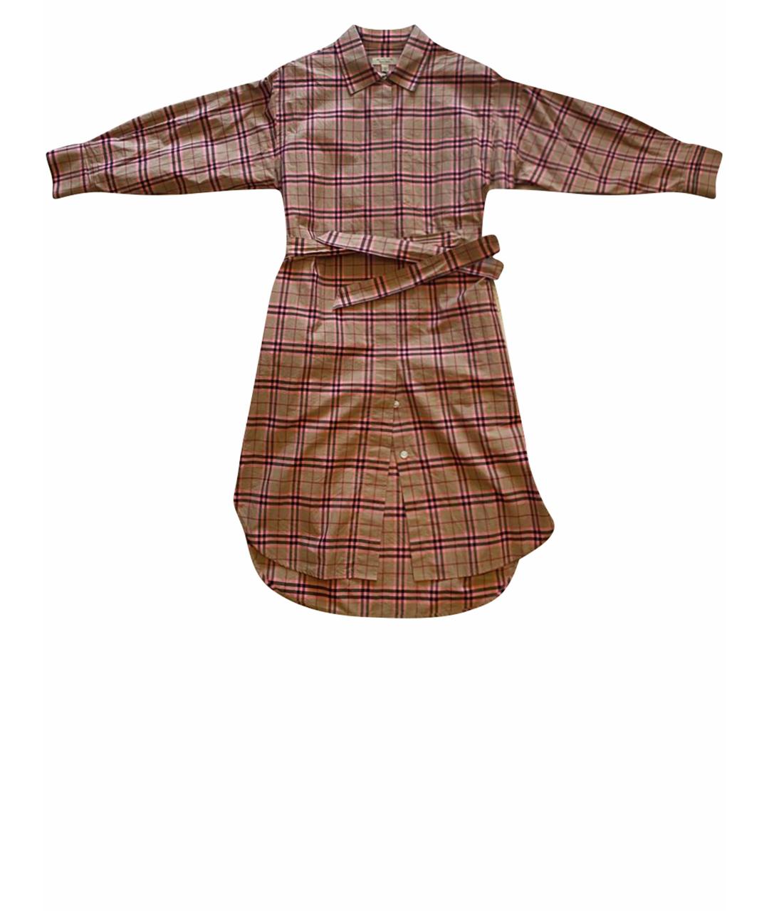 BURBERRY Мульти хлопковое повседневное платье, фото 1