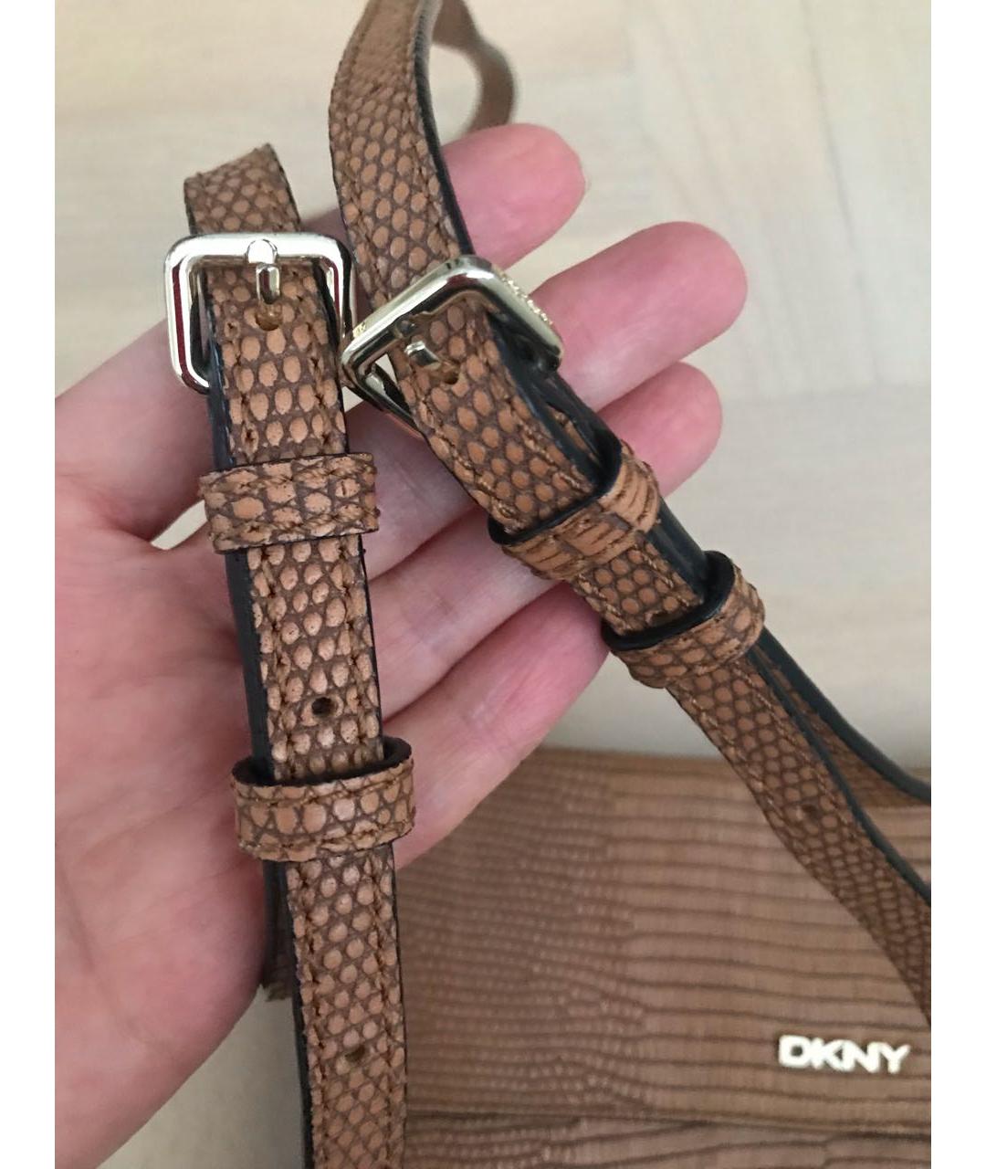 DKNY Коричневая кожаная сумка через плечо, фото 6