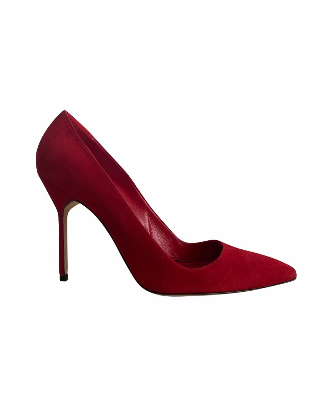 MANOLO BLAHNIK Красные замшевые туфли, фото 1