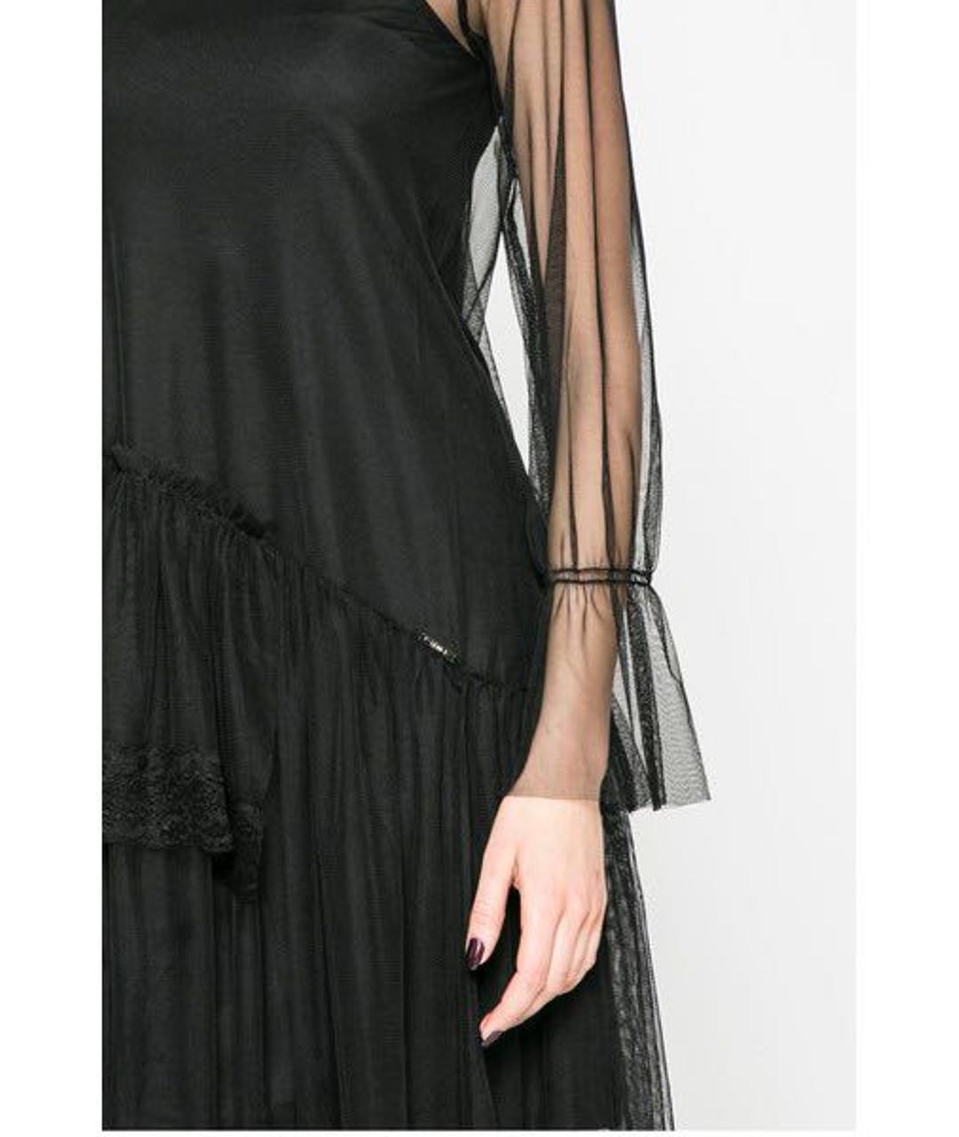 LIU JO Черное сетчатое вечернее платье, фото 3