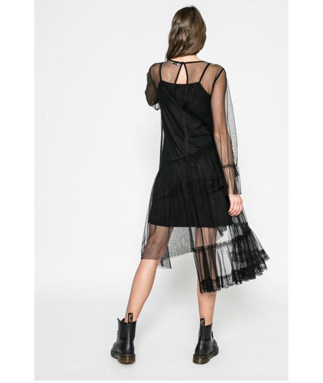 LIU JO Черное сетчатое вечернее платье, фото 2