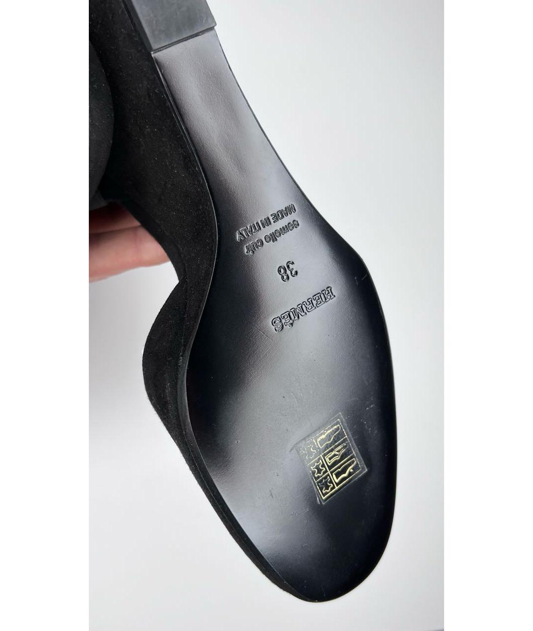 HERMES PRE-OWNED Черные замшевые туфли, фото 5