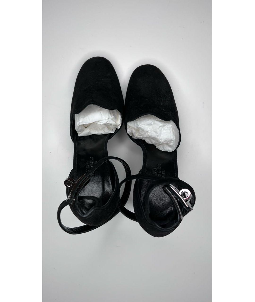 HERMES PRE-OWNED Черные замшевые туфли, фото 3