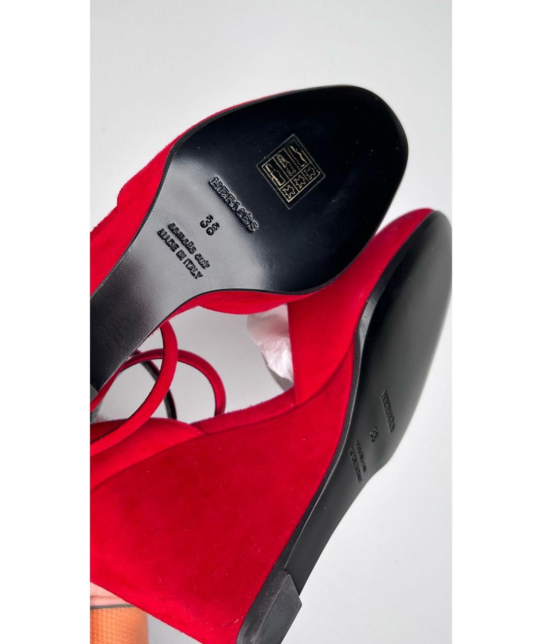HERMES PRE-OWNED Красные замшевые туфли, фото 5