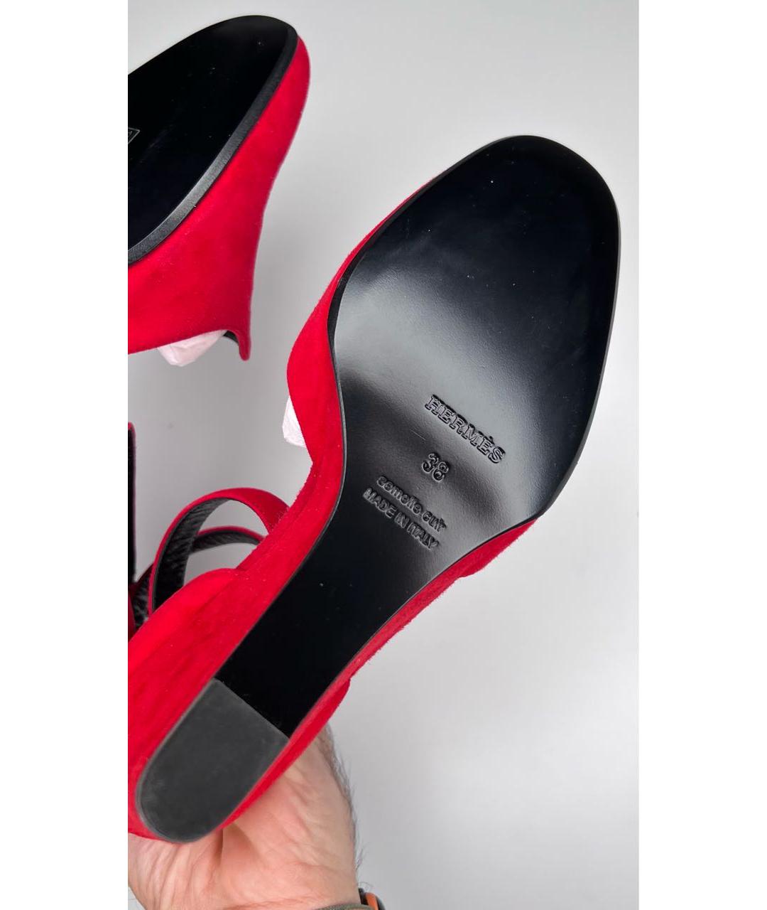 HERMES PRE-OWNED Красные замшевые туфли, фото 6