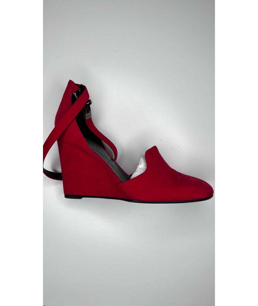 HERMES PRE-OWNED Красные замшевые туфли, фото 7