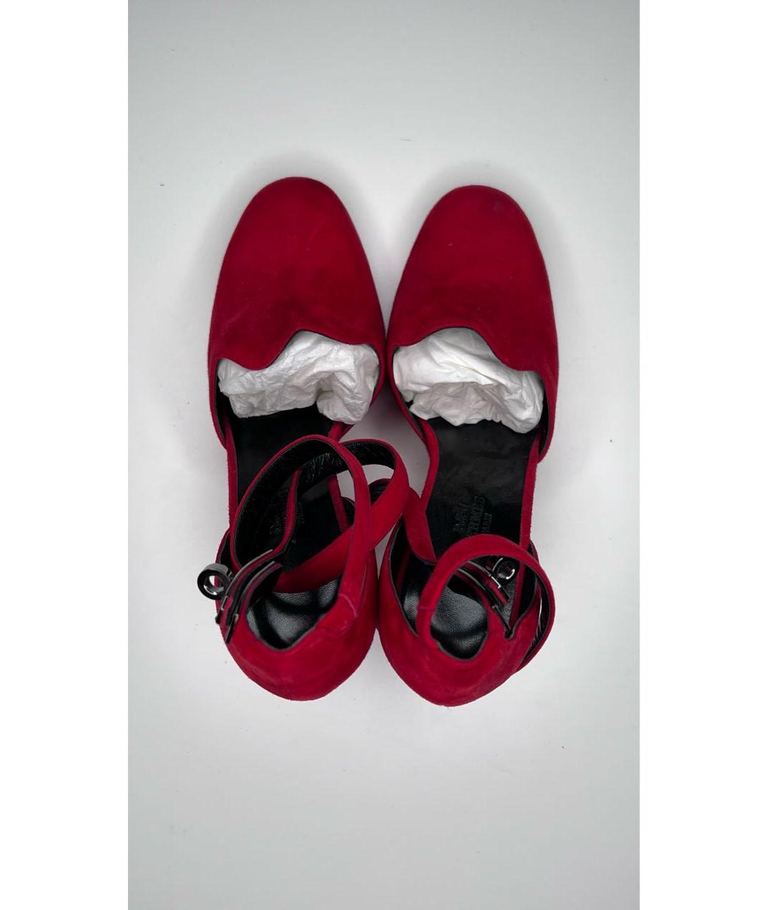 HERMES PRE-OWNED Красные замшевые туфли, фото 3