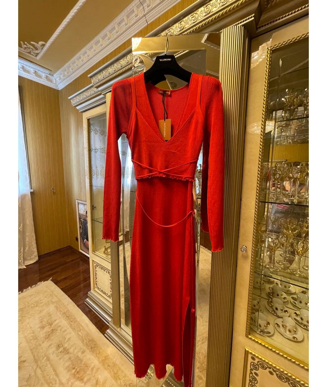 ALTUZARRA Красное вискозное платье, фото 5