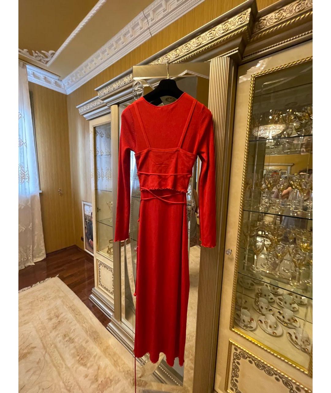ALTUZARRA Красное вискозное платье, фото 6