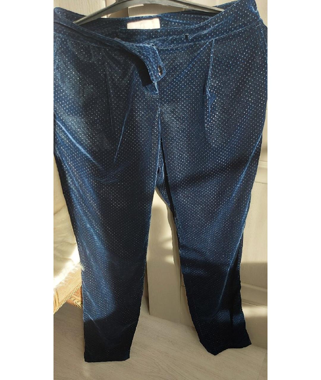 STEFANEL Темно-синие полиэстеровые брюки узкие, фото 4