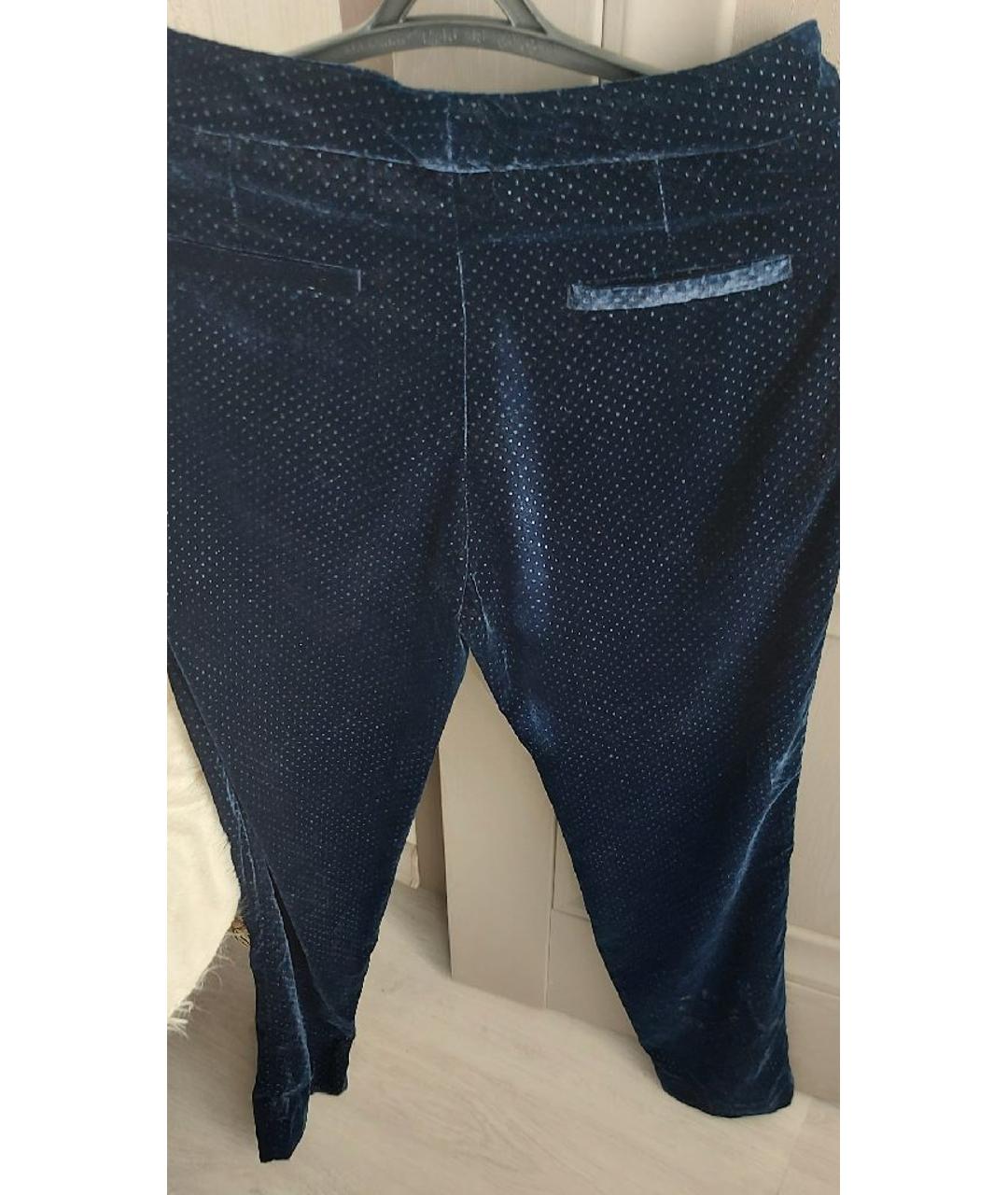 STEFANEL Темно-синие полиэстеровые брюки узкие, фото 2