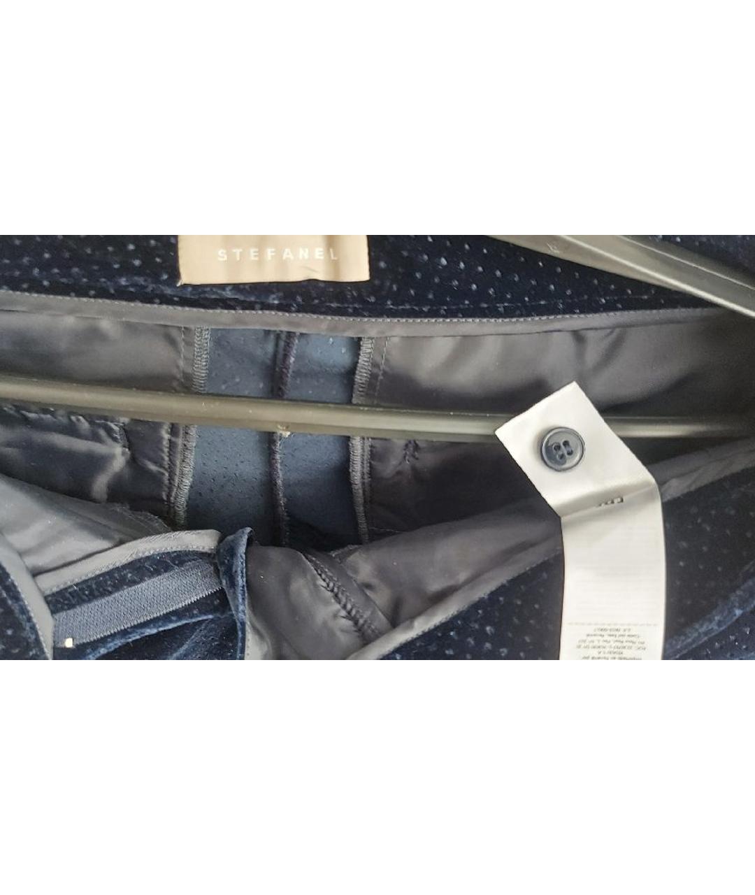 STEFANEL Темно-синие полиэстеровые брюки узкие, фото 3