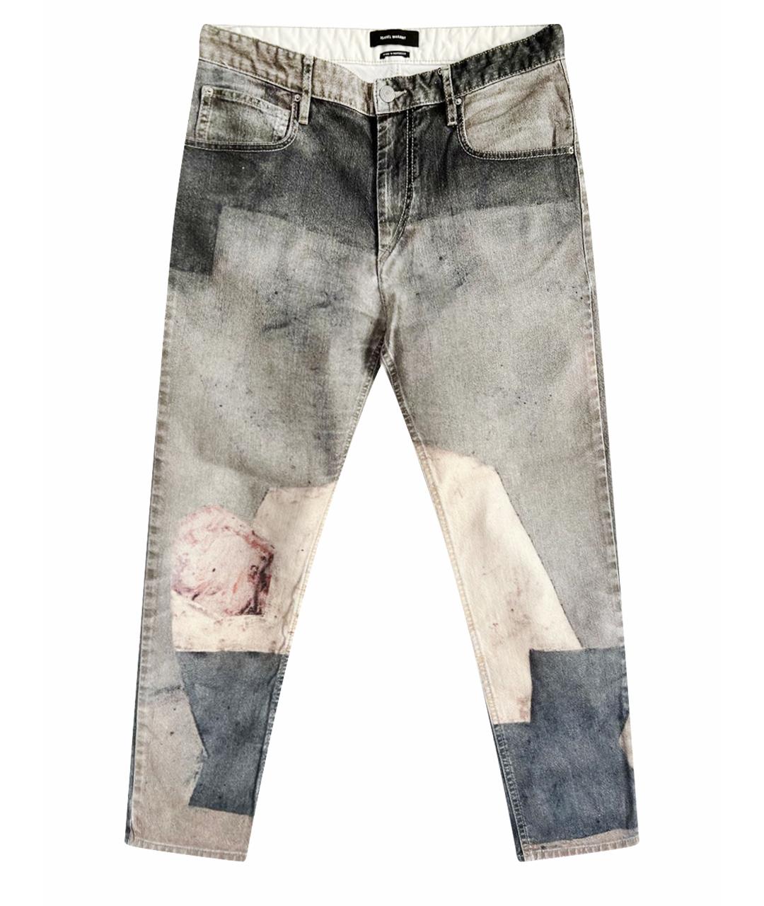 ISABEL MARANT Серые хлопковые джинсы слим, фото 1