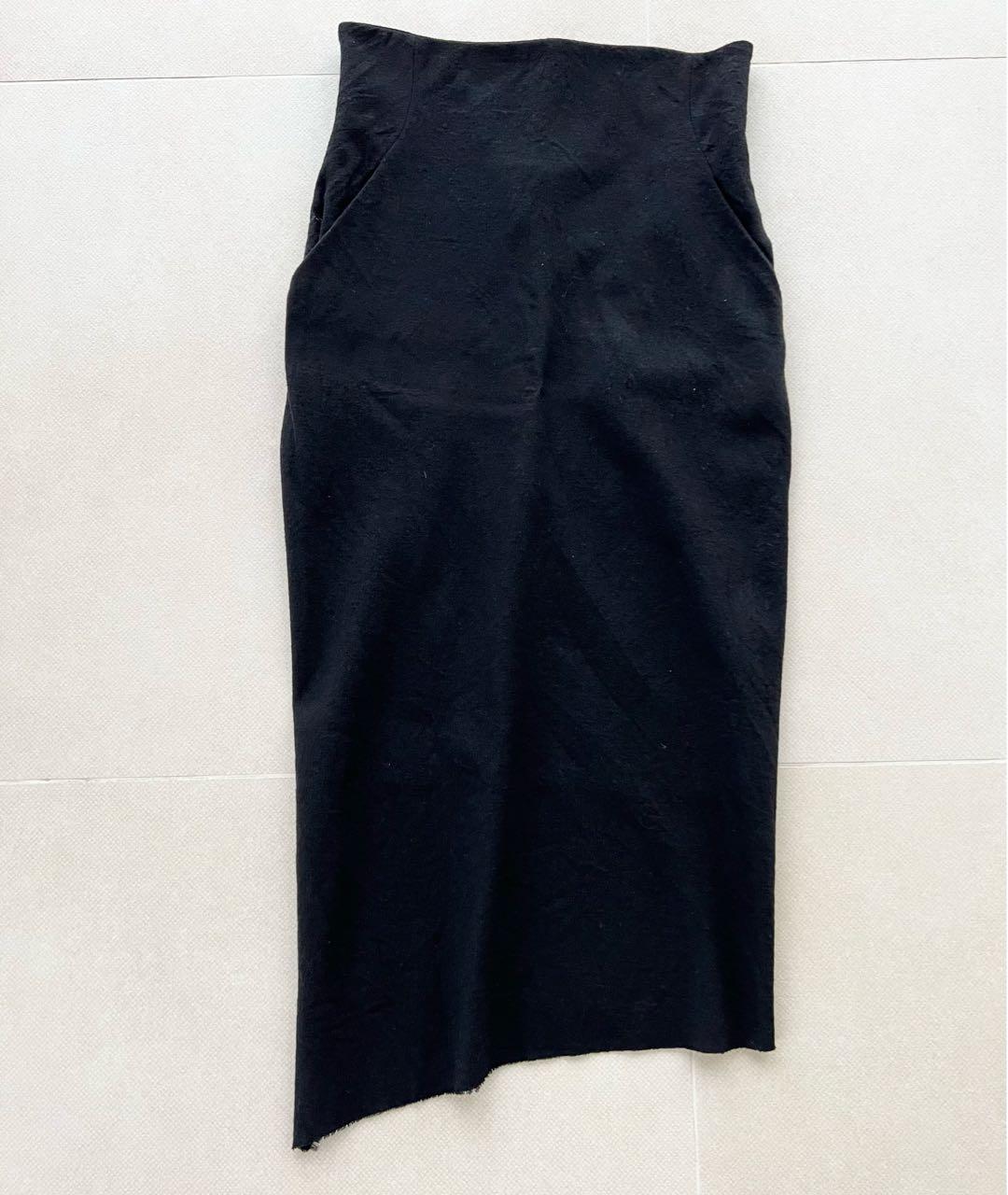 HAIDER ACKERMANN Черная шерстяная юбка миди, фото 6