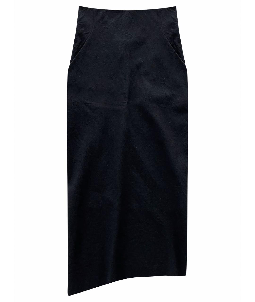 HAIDER ACKERMANN Черная шерстяная юбка миди, фото 1