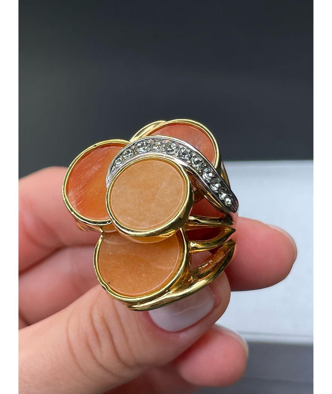 ROBERTO CAVALLI Горчичное пластиковое кольцо, фото 2