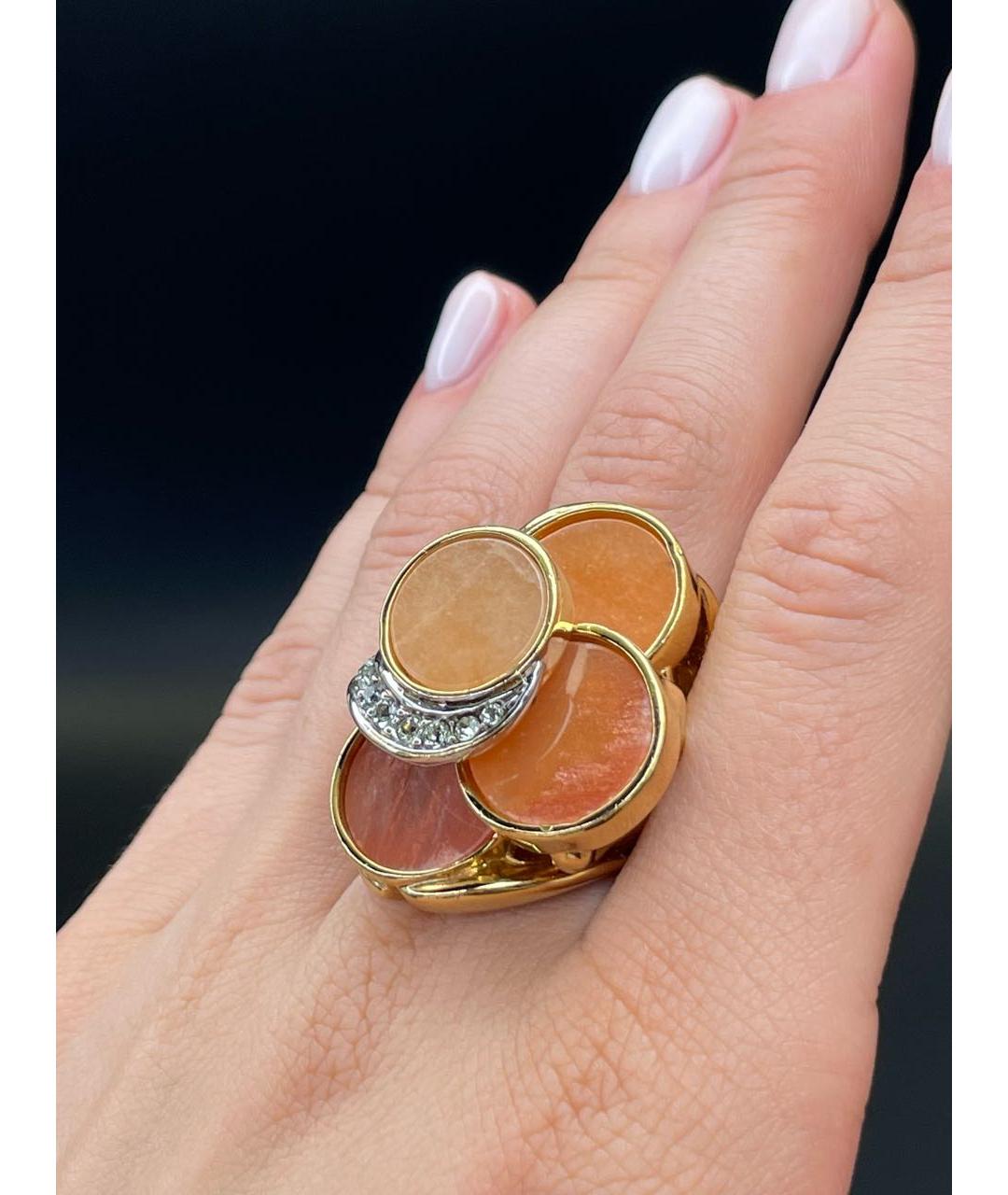 ROBERTO CAVALLI Горчичное пластиковое кольцо, фото 8