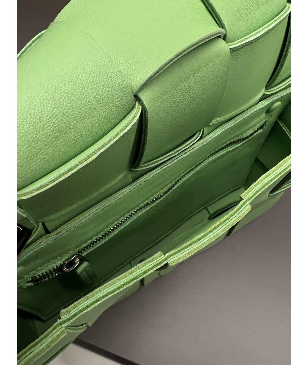 BOTTEGA VENETA Зеленая кожаная сумка через плечо, фото 4
