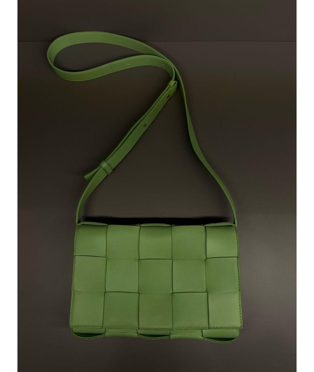 BOTTEGA VENETA Зеленая кожаная сумка через плечо, фото 6