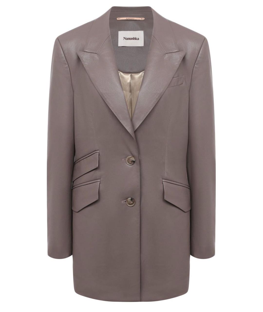 NANUSHKA Серый кожаный жакет/пиджак, фото 1