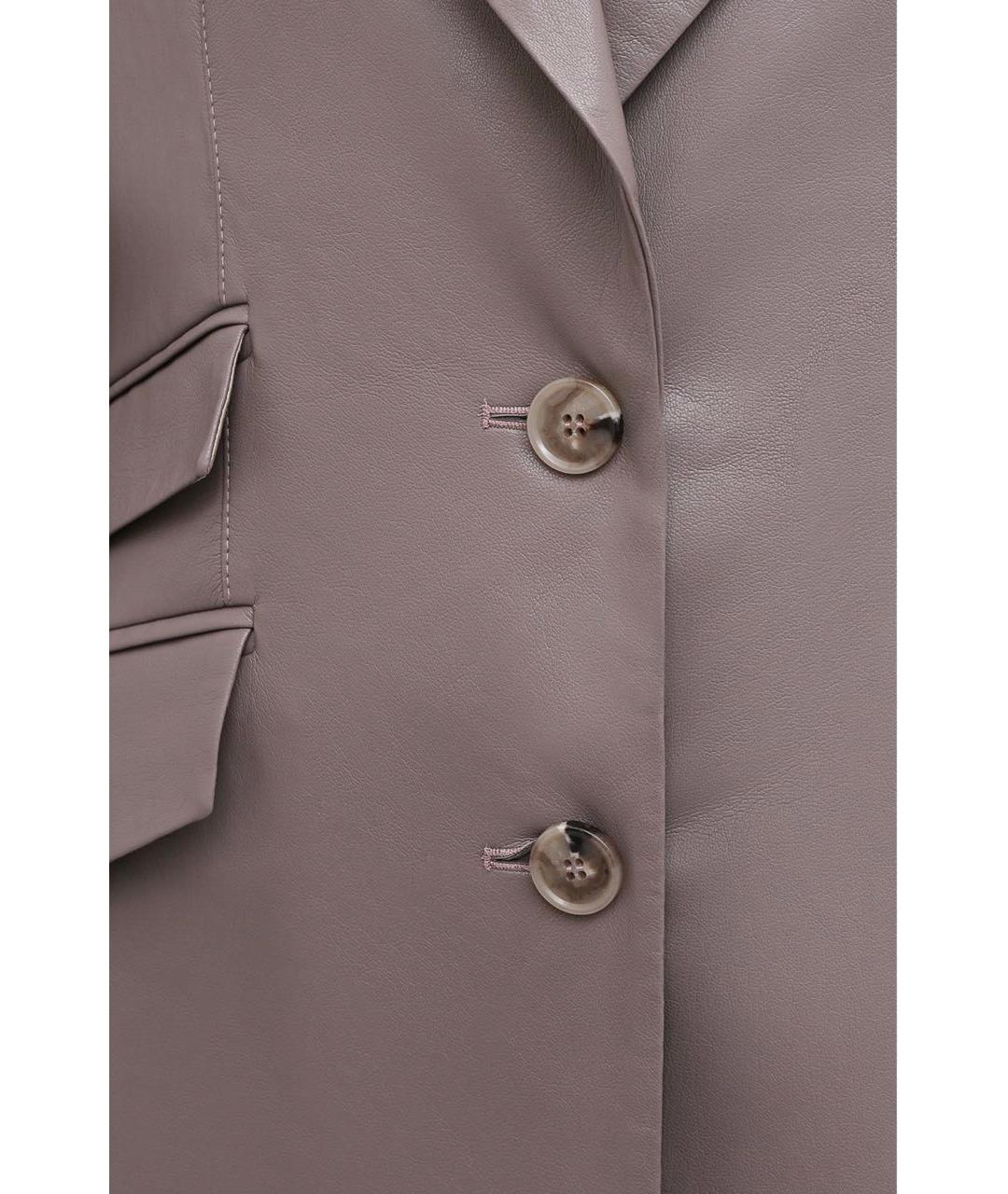NANUSHKA Серый кожаный жакет/пиджак, фото 5