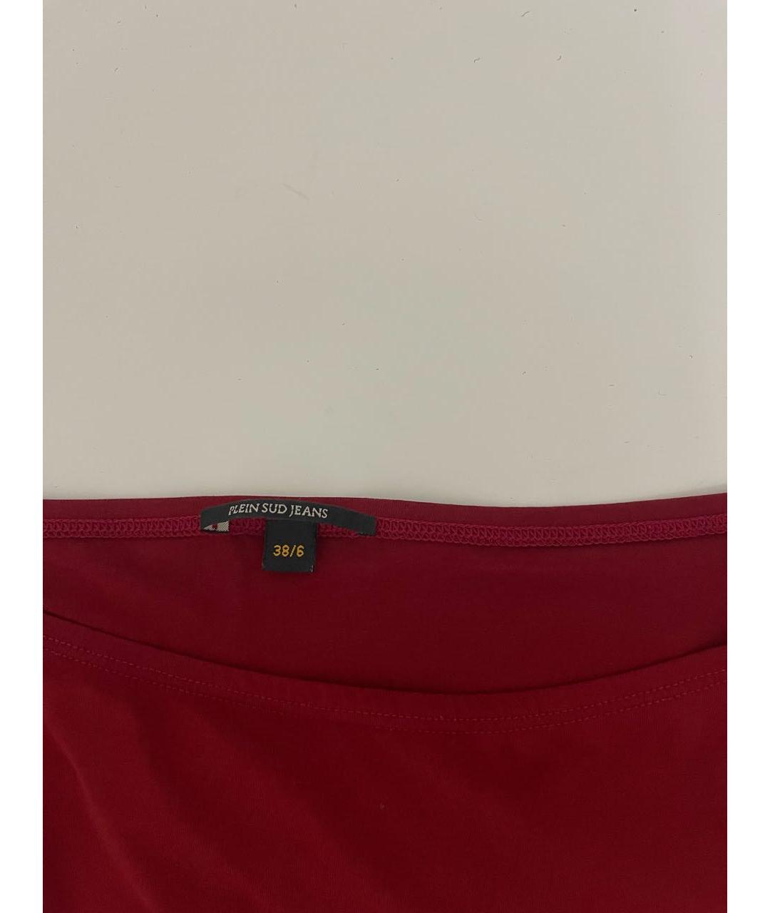 PLEIN SUD JEANIUS Бордовая юбка мини, фото 4